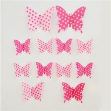 4Home Naklejki 3D Motyle Różowe Kropki 12 Szt 4Home_595351