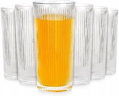 6x Szklanki Ryflowane do Napojów Wody Drinków Zestaw Komplet Szklanek 320ml
