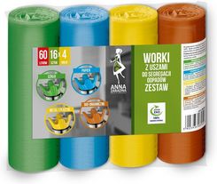 Anna Zaradna Worki Do Segregacji Odpadów Zestaw 4X16Szt. 60L