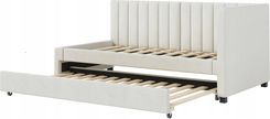 Arhatreya Łóżko tapicerowane 90x200 rozkładana sofa łóżeczko dziecięce aksamit beżowy