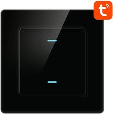 Avatto Włącznik Światła WiFi Podwójny Tuya Czarny NTS10B2
