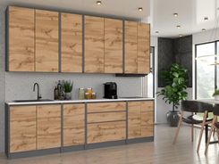 BLANCO Zestaw mebli kuchennych LUX 260 cm bezuchwytowa BL_LUX260_FW