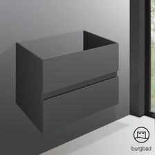 Burgbad Cube szafka pod umywalkę do zabudowy lub podblatową z 2 szufladami WWGV080F3805