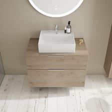 Burgbad Eqio Ceramiczna Umywalka Nablatowa Z Szafką 2 Szuflady 90,6cm (SGUP090F6423C0001G0146)