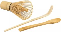 Cebador Bambusowy Zestaw Akcesoriów Do Herbaty Matcha  Miotełka Chasen + Łopatka Chashaku Łyżeczka