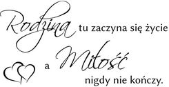 Centrumnaklejek 2M Studio Cytat Nr 55 "Rodzina, Tu Zaczyna Się Życie..." Naklejka Ścienna