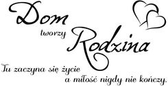 Centrumnaklejek 2M Studio Cytat Nr 59 "Dom Tworzy Rodzina, Tu Zaczyna Się Życie..." Naklejka Ścienna