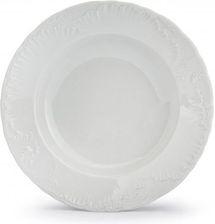 Ćmielów Talerz Obiadowy Głęboki Porcelanowy Rococo Biały 22 Cm