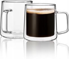 Cnglass Kubki Szklane Z Uchem Do Kawy Latte 300Ml 2Szt. (B402)