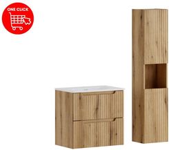 Comad Zestaw meblowy 60cm z umywalką meblową SKY i szafką wysoką Nova Coast Evoke (SET-NOCE 60CM S SKY 3 HC)