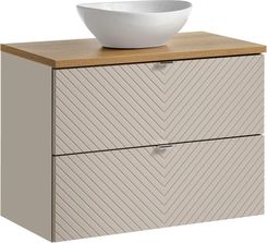 Comad Zestaw Szafka Z Umywalką I Blatem 2 Szuflady 80Cm Viva Cashmere