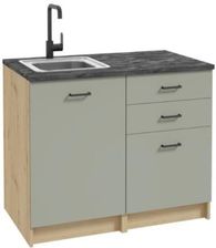 Defra Szafka Kuchenna 100 cm Dąb Artisan / Zielony Eukaliptus (064D10003)