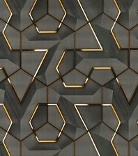 Deluxetapety Tapeta Samoprzylepna Ścienna Czarny Złoty Glamour Geometria 3D