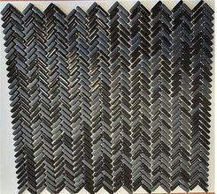 El Casa Mozaika Enamel Herringbone Negro Mix Soft Brillo 28X30