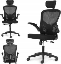 Fotel biurowy MEMFLOW BATI Obrotowy Ergonomiczny Siatka Czarny 5906186331394