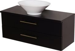 Gante Szafka Łazienkowa Wisząca 100Cm Czarny Mat Z Umywalką Nablatową Belli Gold 14533