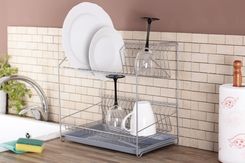 Garneczki Suszarka do naczyń DWUPOZIOMOWA SREBRNA 37 cm 10179