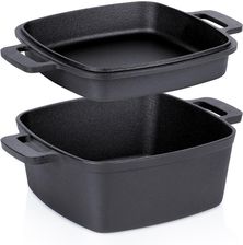 Garnek Żeliwny Brytfanna Brytfanka Patelnia do Pieczenia Smażenia 2w1 25 cm