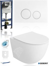 Geberit Delta stelaż Wc miska wirowa tornado przycisk Biały Chrom Połysk (5903959271000)