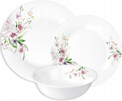 GierekHoff Aura Zestaw Obiadowy 6 Osób/18 El. Porcelana biały-wielokolorowy (GH1217)
