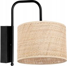 Glimex Lampa Kinkiet Ścienny Nowoczesny Abażur Słomka Rattan Boho Loft Led (Kin02Słomka+Cz)
