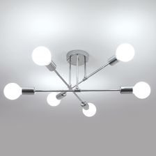 Goeco Lampa Sufitowa E27 Wisząca Chrom Żyrandol Nowoczesny Do Salonu W Korytarzu (30873912)