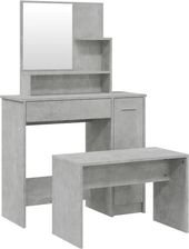 Gravora Zestaw mebli z toaletką i taboretem szary 86,5x35x136 cm (G0649300)