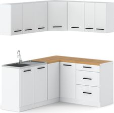 Hurtownia-Mebli Zestaw mebli kuchennych Danka nowoczesne modułowe Biały narożne Płyta WPC 5905610106898