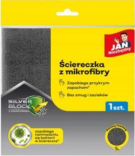 Jan Niezbędny Ściereczka z mikrofibry antybakteryjna z jonami srebra 32x32 cm szara 1 szt. (5900536343075)