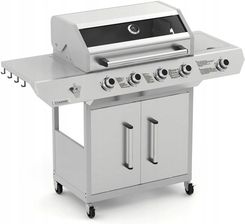 Kaminer Grill Gazowy Ogrodowy Żeliwny Ruszt 4+1 17kW Nierdzewny Szafka na Butlę (GRILLGAZOWY4+117KWVAREN50KAMINER)