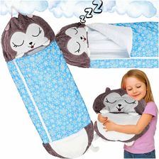 Kik Sp. Z O. K. Śpiwór Do Spania Dla Dzieci Turystyczny Poduszka 2W1 135X50Cm Niebieski