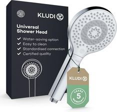 KLUDI -X3 uniwersalna słuchawka prysznicowa, oszczędzająca wodę, 3 rodzaje strumienia (body, włosy, skóra), łatwa w czyszczeniu głowica prysznicowa Ø
