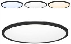 Kobi Plafon Led Okrągły 42Cm Mocny Do Łazienki Zewnętrzny Czarny Ip54 3 Barwy
