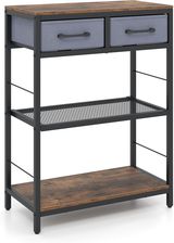 Konsola do przedpokoju brązowa z szufladami metalowa, drewniana Costway 60x30x81 11590