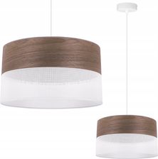Lampa Sufitowa Wisząca Z Abażurem Do Salonu Pokoju Fornir Orzech