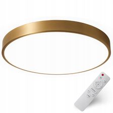 Lampa Sufitowa Złota Plafon Led Żyrandol 50Cm Okrągły Z Pilotem Zmienna