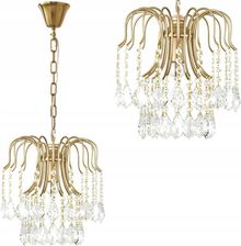 Lampa Wisząca Sufitowa Do Salonu Żyrandol Kryształowy Złoty Glamour