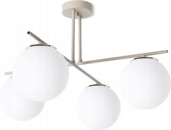 Lampa Wisząca Sufitowa Żyrandol Beżowo-złoty Białe Szklane Kule Do Salonu (MODENA114411014515)