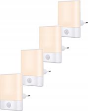 Lampka Nocna Led Czujnik Zmierzchu Ruchu Do Gniazdka Ściemnialna 4Szt.