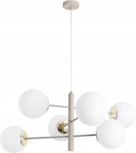 Light Home Lampa Wisząca Sufitowa Żyrandol Kaszmirowy Beż Białe Kule Do Jadalni Salonu