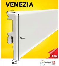 Listwa przypodłogowa VENEZIA 75 PCV Biała