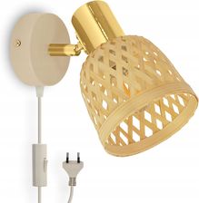 LUXOLAR kolekcja 587 beżowy złoty kinkiet z włącznikiem / regulowane ramię / IP20 / E14 / 16.5 cm