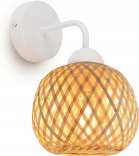 Luxolar Lampa Ścienna Kinkiet Bambusowa Pleciona Boho Naturalna 583-K1 Led Biała (583K1)