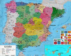 Mapa Hiszpanii - plakat na ścianę 50x40 cm