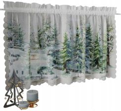 Markizeta Firana Zazdrostka Zimowy Las 60x100 cm Woal Śnieg Zazdrostki Do Kuchni (1775240464)