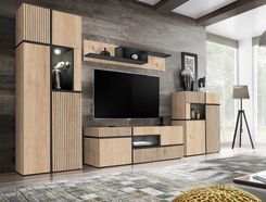 Meblościanka CROSS hickory jackson/czarna