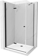 Mexen Lima 100x90cm Transparent Czarny + Brodzik Flat Biały 856-100-090-70-00-4010B