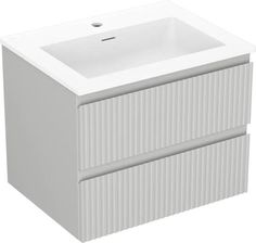 Mexen Rivel Szafka Łazienkowa 60Cm Z Umywalką Otis 2 Szuflady Ryflowana Szara Mat/Biała Mat (91A20-06047-2-BFF62-W18M01)