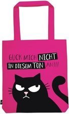 moses. Ed, the Cat Shopper Nicht angucken, torba do noszenia w 100% z bawełny, torba materiałowa na zakupy, do biura lub na uczelnię, różowa torba z m
