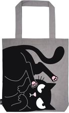 moses. Ed, the Cat Shopper z wypustkami, torba do noszenia w 100% z bawełny, torba materiałowa na zakupy, do biura lub na uczelnię, worek w kolorze sz